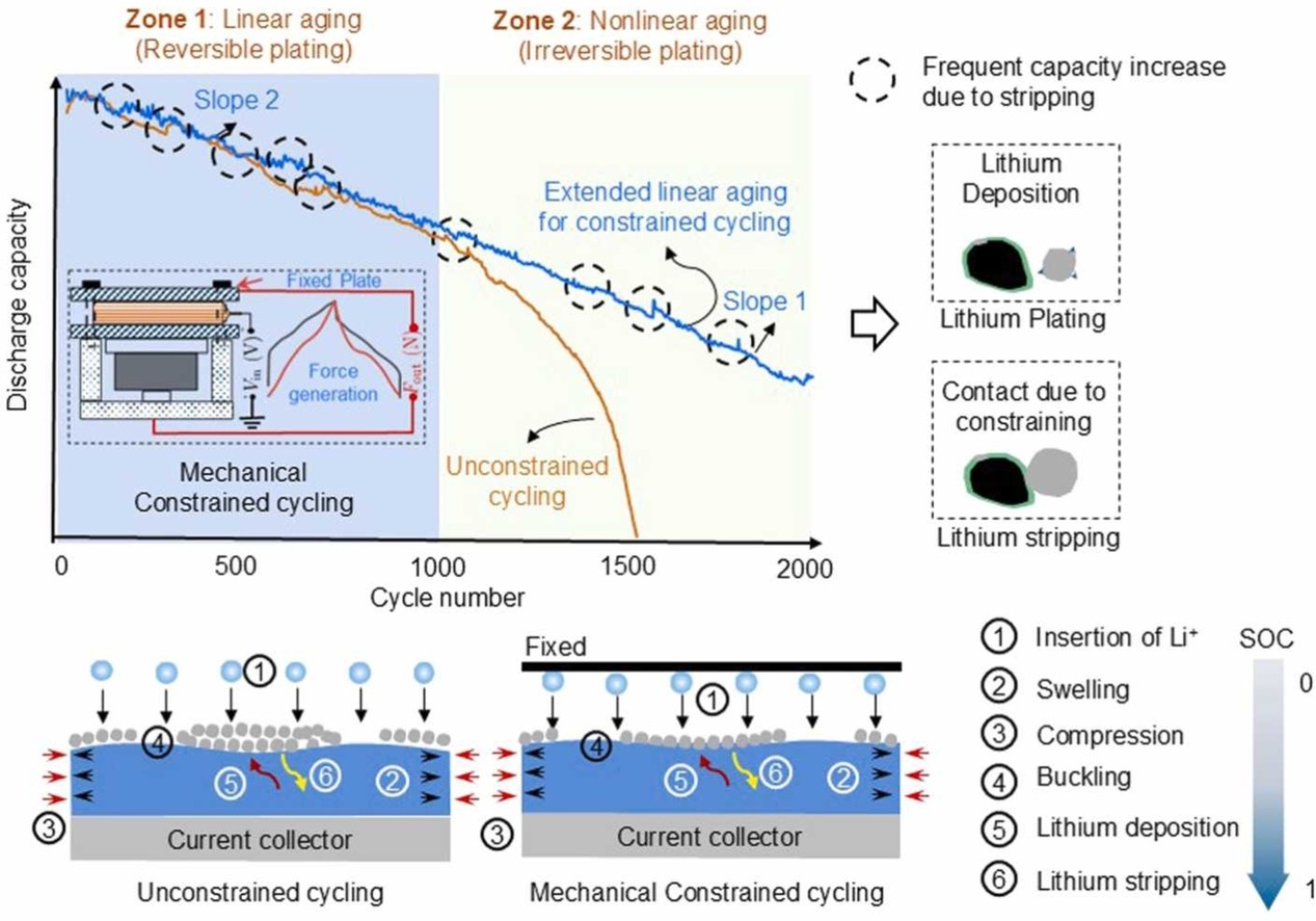Graphical abstract for lithium plating under stacking pressure